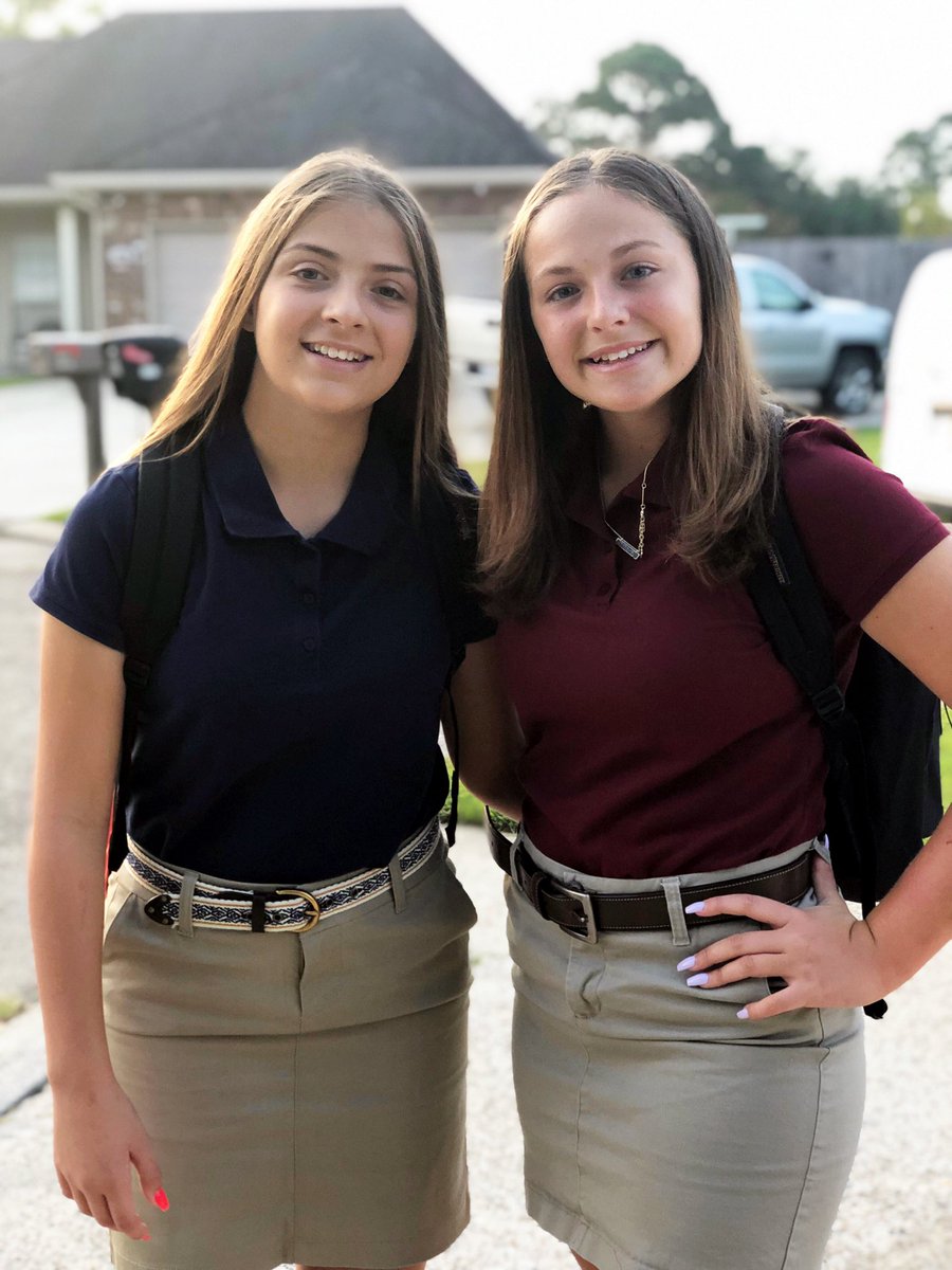 tpsdmath's tweet photo. Happy first day!  My nieces are excited for their first day as a Bulldog  and as a Tiger! 📓📚✏️ https://t.co/j1PHXy9mlR