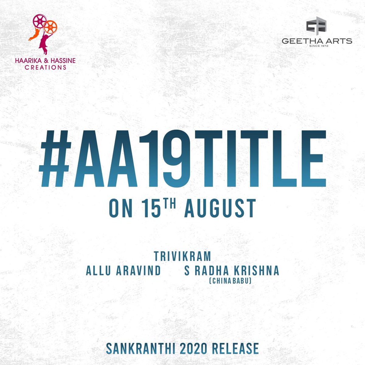 Arun143Bunny's tweet photo. #AA19Title #AA19UpdateAlert #AA19TitleAnnouncement Trend setter https://t.co/hKtSfuyXrr