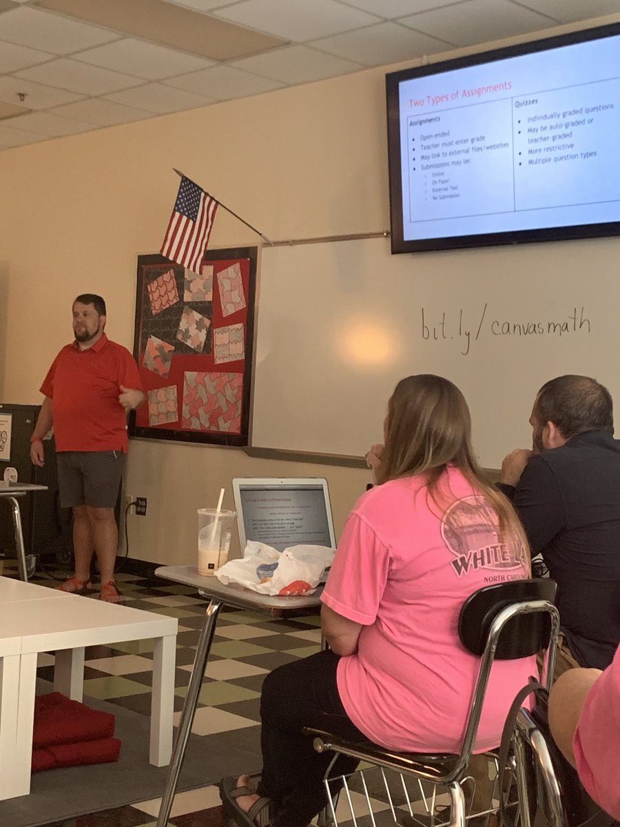 tonyabscott's tweet photo. Mr. Taylor presenting on using @CanvasLMS in math classes #bcpsdtlc #ignitelearningBCPS #ncmath https://t.co/NjliJoLXNj