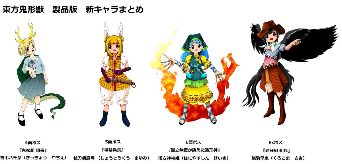 【ネタバレ注意】東方鬼形獣　製品版　新キャラまとめ
#東方鬼形獣　#東方
