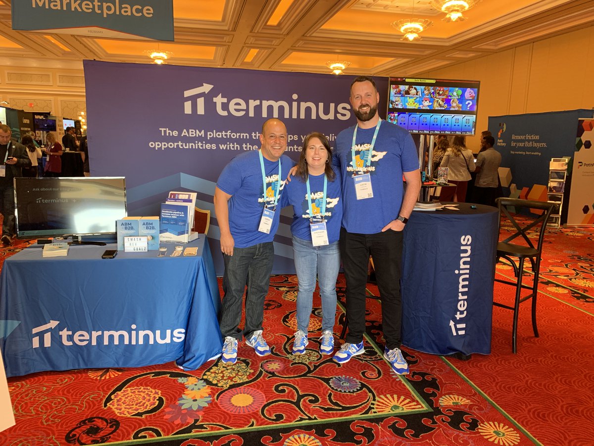 Terminus's tweet photo. Good morning, #B2BSMX! 

We're excited for a big day on the #FlipMyFunnel track and we want to see you! Stop by the Terminus booth -- you really can't miss us -- in the Marketplace and say hey to Justin, Adrian, and @stephpatl. https://t.co/FKr7d8rPWE