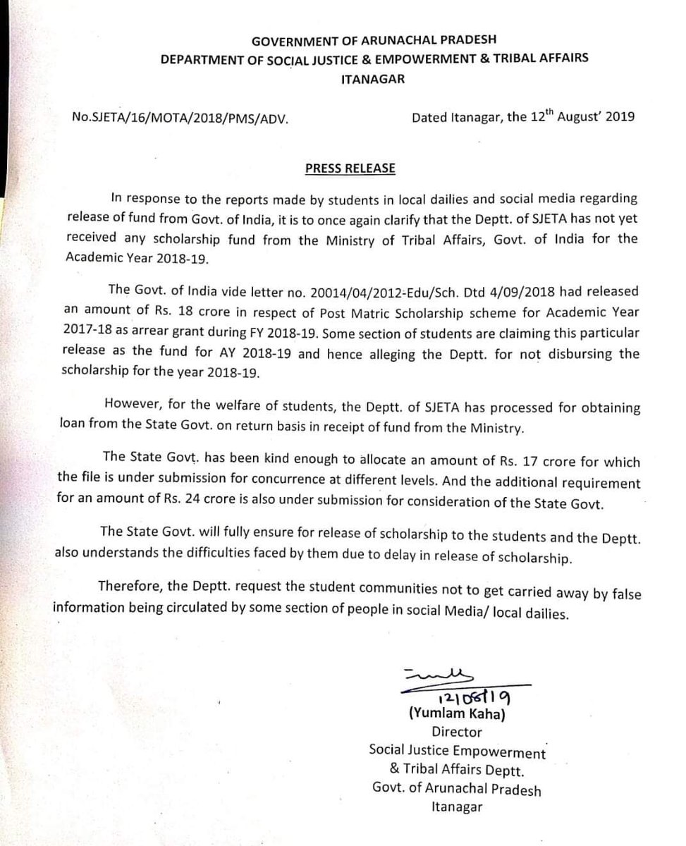 TachaabaN's tweet photo. Why delay in releasing  scholarship everyyear sir.pls take some initiative ASAP. https://t.co/8grYrDobaS