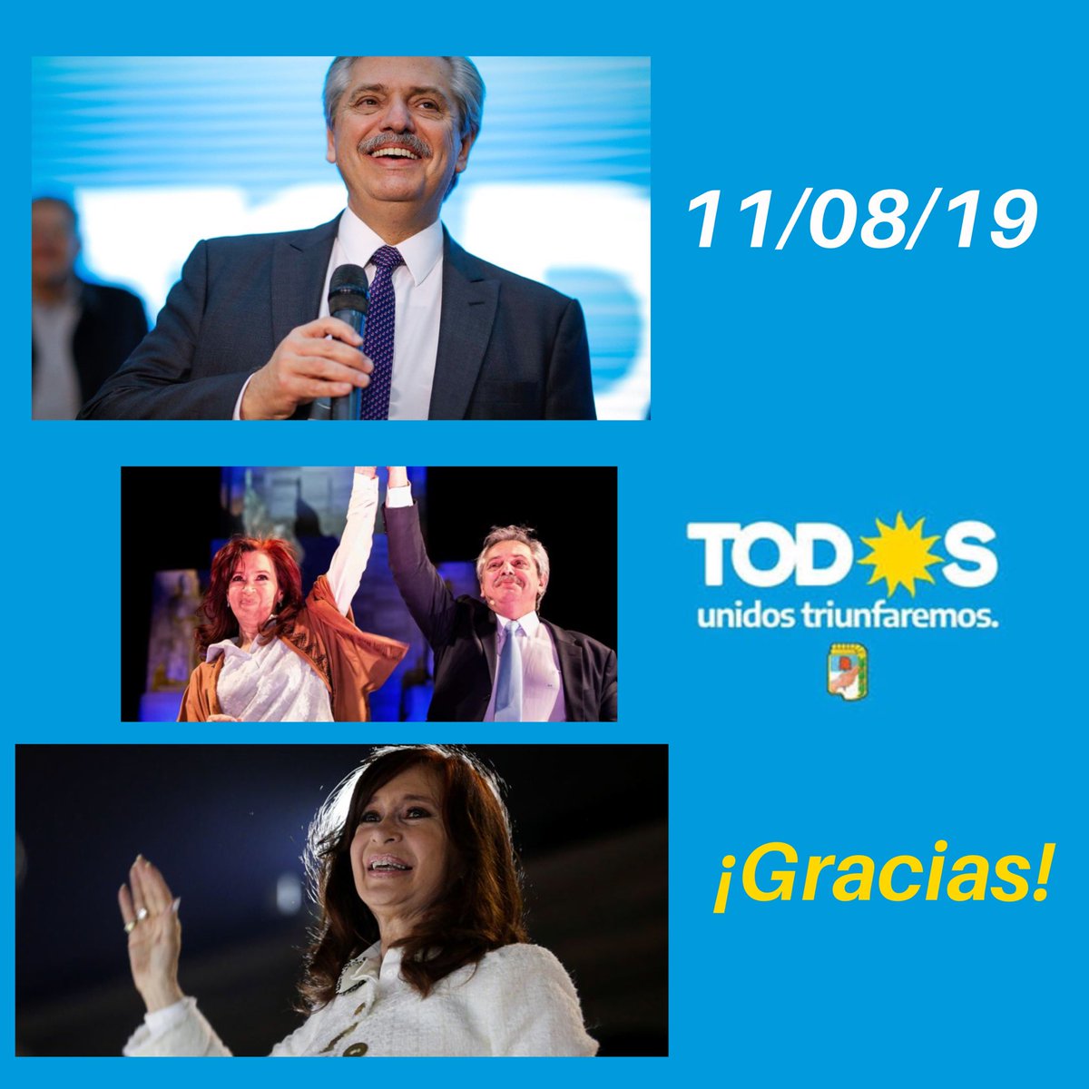 DiegoMPalau's tweet photo. Ayer elegimos y alzamos la voz, vamos a hacer el país todos juntos @CFKArgentina @alferdez #EleccionesPASO2019 #hayesperanza #VamosAVolver https://t.co/7hHM9RKhvu