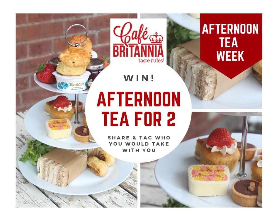 It's #AfternoonTeaWeek! To be in with a chance of winning Afternoon Tea for 2 at Cafe Britannia, head over to our Facebook page 👉 facebook.com/cafebrit/
