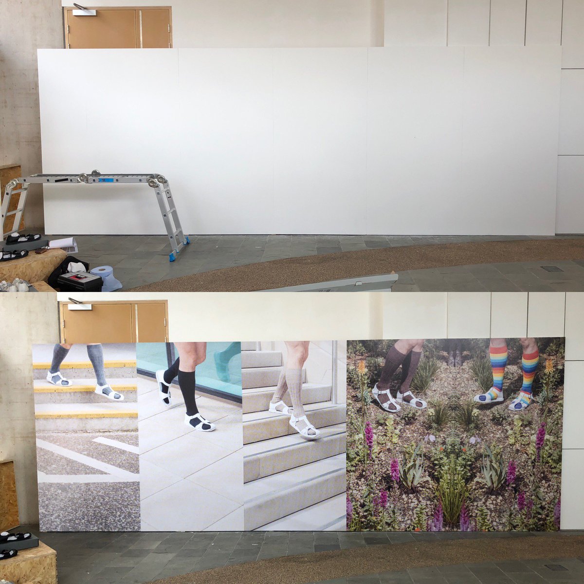 CoreDisplays's tweet photo. Wall graphic print and installation at the Platform 2019 show at Persistence Works  @YArtspace for @yuenfongling https://t.co/EZOE1Gc9my