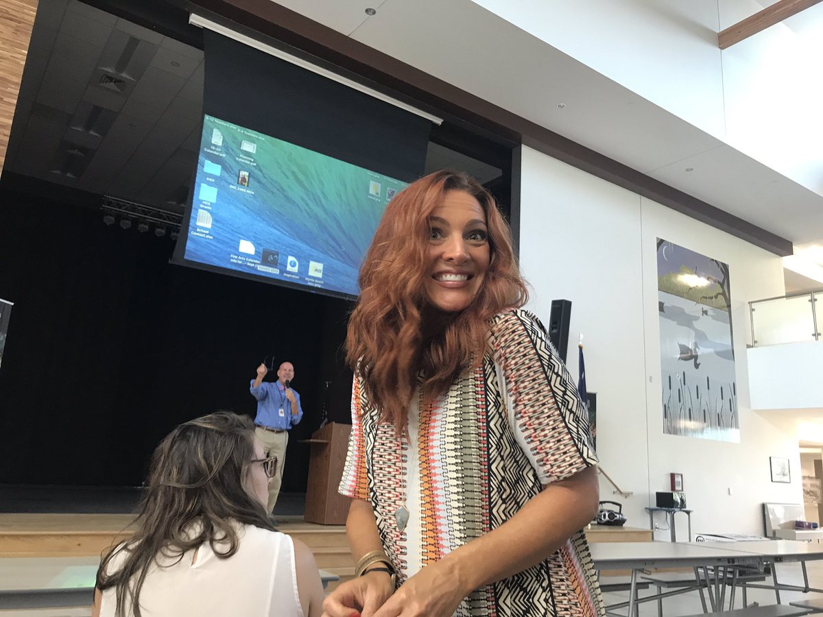 MBHSart's tweet photo. #leadmbhs Mrs. Campman being recognized for her success with her show choir students at Waves of the Future!!! https://t.co/t02vIWDelz