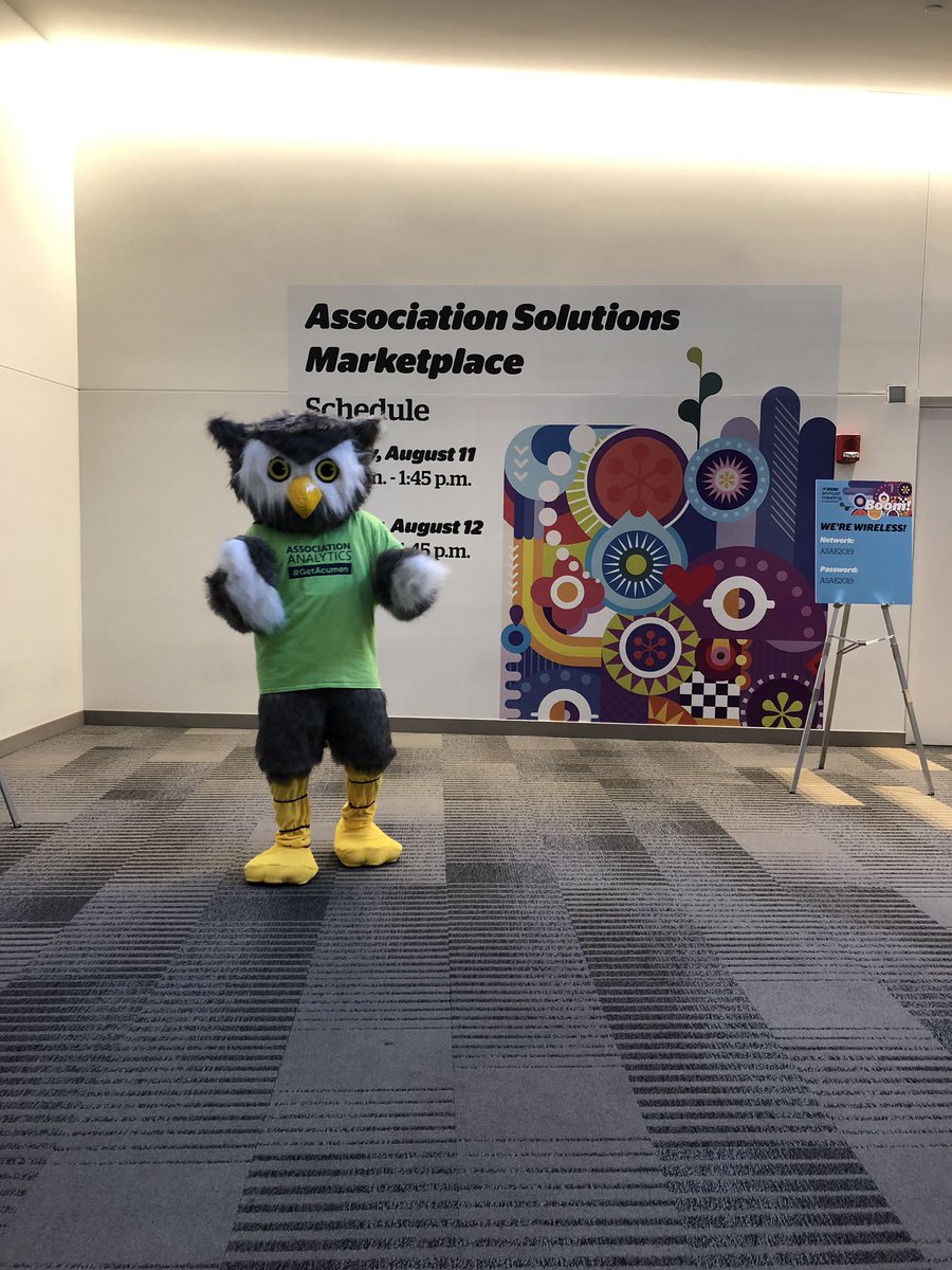 AssocAnalytics's tweet photo. Last chance today to take home a $500 cash prize! Just stop by booth #1515 and snap a pic with this guy! #GetAcumen #ASAE19 https://t.co/1S3F2044CV