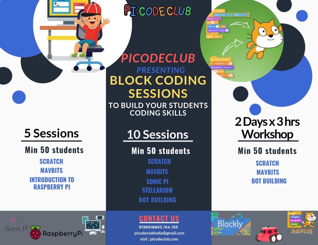 PiCodeClub1's tweet photo. The Coding Club is a fun way to learn to code. 
Having children learn block coding at a young age prepares them for the future.
For More details:
👉visit : https://t.co/i3NuA584V3
Contact : 9136018803/ 04/ 05
#coding #Students #schools #mumbai #navimumbai #codeclub #raspberrypi https://t.co/TRVLUvxk5z
