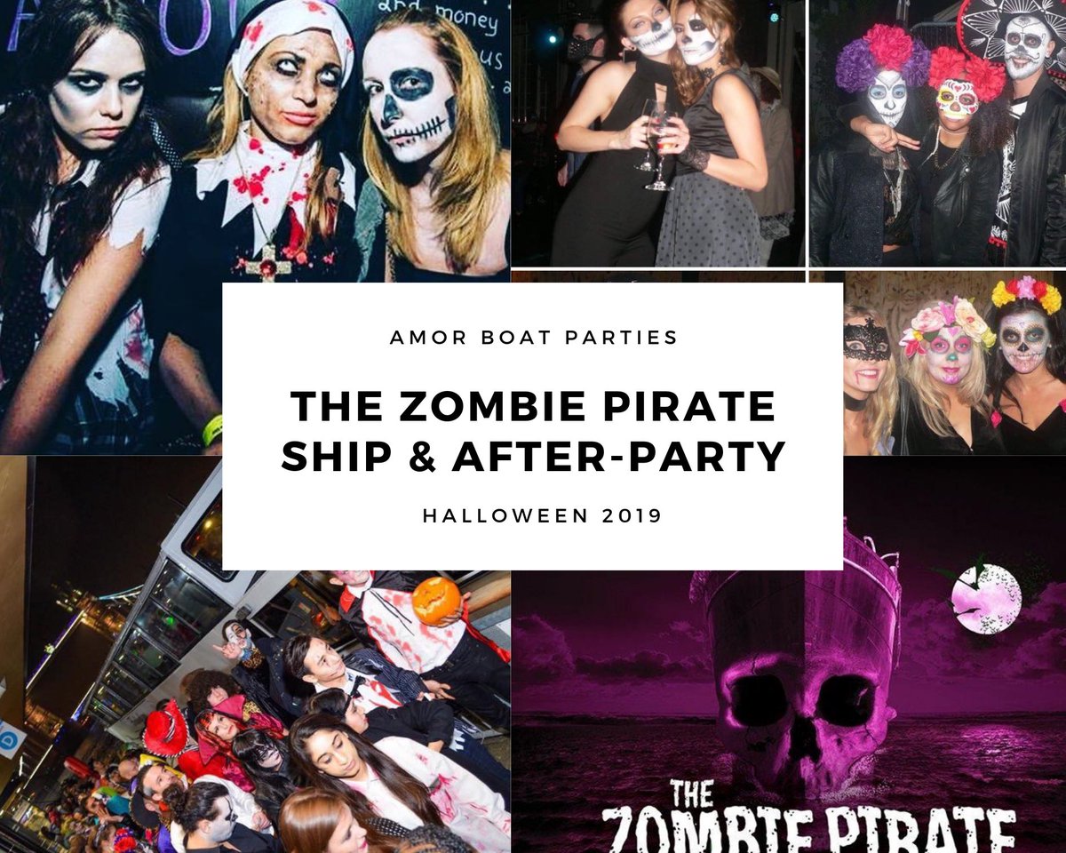AmorParties_'s tweet photo. Early bird tickets #Halloween2019🧡🎃 What’s scarier than Halloween? A Halloween without the Zombie Pirate Boat. The legendary party kicks off London’s Halloween weekend right with monstrous beats &amp; haunted rhythms on London’s party boat fully dressed👻➡️ https://t.co/zz7PwEXagp https://t.co/9XyOeXnGb7