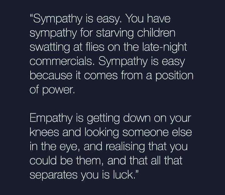 wwmantik's tweet photo. Because of that luck, I will choose empathy over sympathy. https://t.co/kEp6HMRxpl