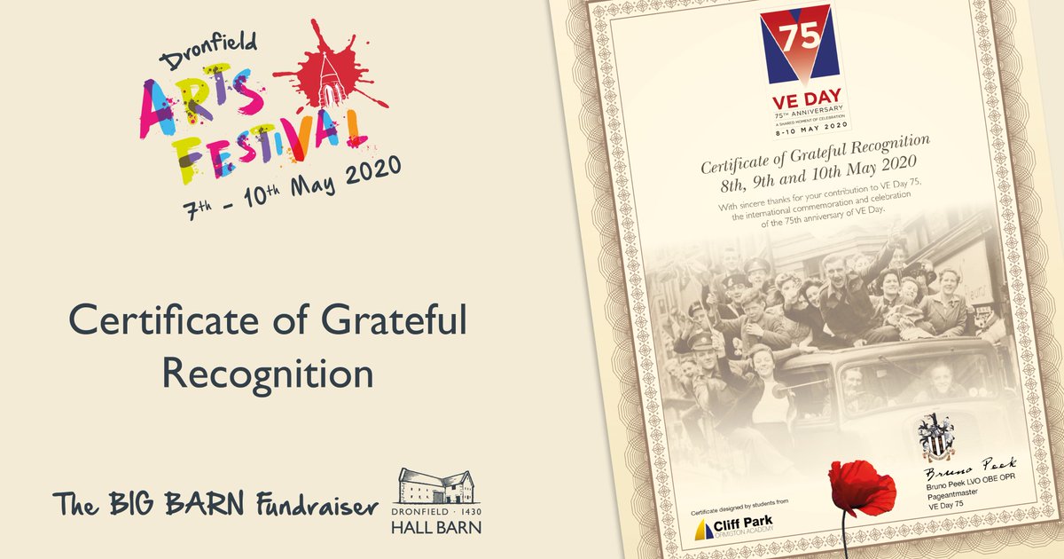 We are very excited to be working with Dronfield Town Council to bring you the VE Day celebrations in 2020! 
Keep up to date here: dronfieldartsfestival.co.uk
#Veday75 <a href="/DronfieldBarn/">Dronfield Hall Barn</a> <a href="/YourDronfield/">Your Dronfield</a> <a href="/Sheffieldis/">#Sheffieldissuper</a> @PromoteYorks <a href="/derbypromo/">derbypromo</a> <a href="/vpdd/">Visit Peak District & Derbyshire</a>