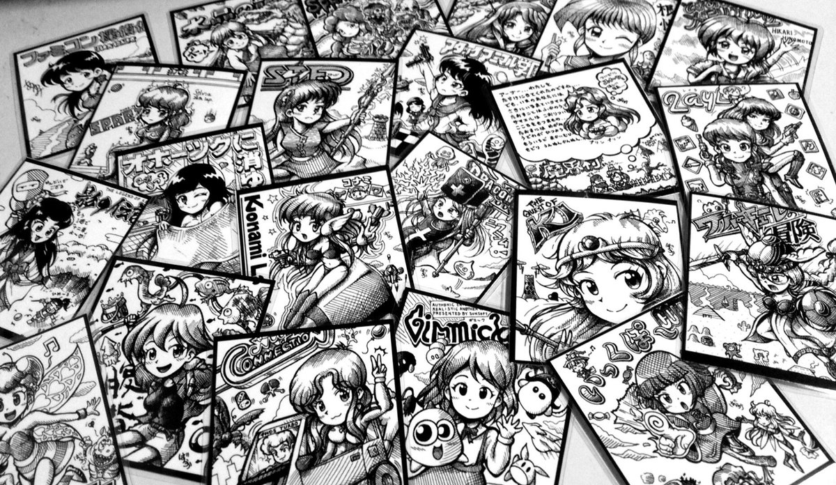ばらか Twitter પર レトロゲームヒロインのミニカード ミニ色紙に手描きしたものを使用 30種類達成して まだまだ増殖中 10月の仙台でのイベントに持っていきます O レトロゲーム レトロコンシューマー愛好会 レトロコンシューマー愛好会イラスト部