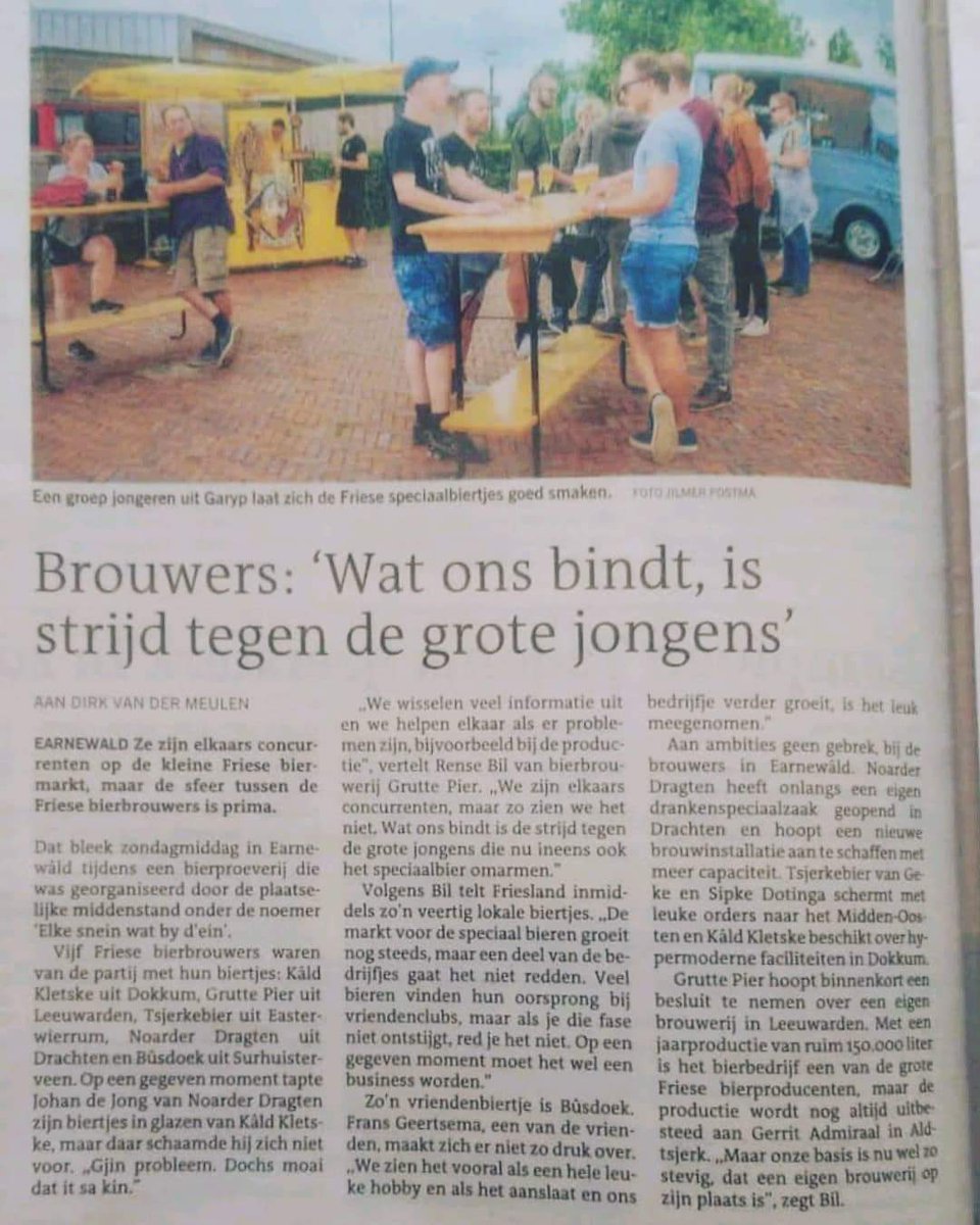 Het was een geweldige dag gisteren. <a href="/gruttepierbier/">Grutte Pier Brouwerij</a> <a href="/tsjerkebier/">Tsjerkebier</a> <a href="/NoarderDragten/">Noarder Dragten</a> <a href="/BrouwerBusdoek/">Brouwerij Bûsdoek</a> . #friesbier #samenwerking #earnewoude #bierfestival