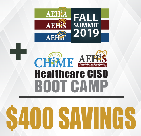 AEHISecurity's tweet photo. Did you know that when you sign up for the Fall Summit and you add the AEHIS CHIME Healthcare CISO Boot Camp, you receive $400 off?
Two valuable programs, one location, and 6 days of education at a reduced rate! Learn more and sign up today: https://t.co/Ma3JvMJYpp
#CISO #AEHIS https://t.co/Cs7Wksy6W1