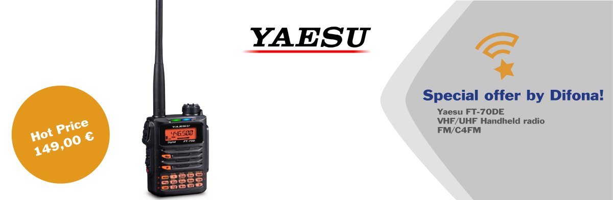difona_de's tweet photo. Get special offer at Yaesu FT-70DE. Price: 149,00 € incl. VAT, plus shipping at
@difona_de
#yaesu #ft70de #hamradio #difona https://t.co/cXVYbveIrp