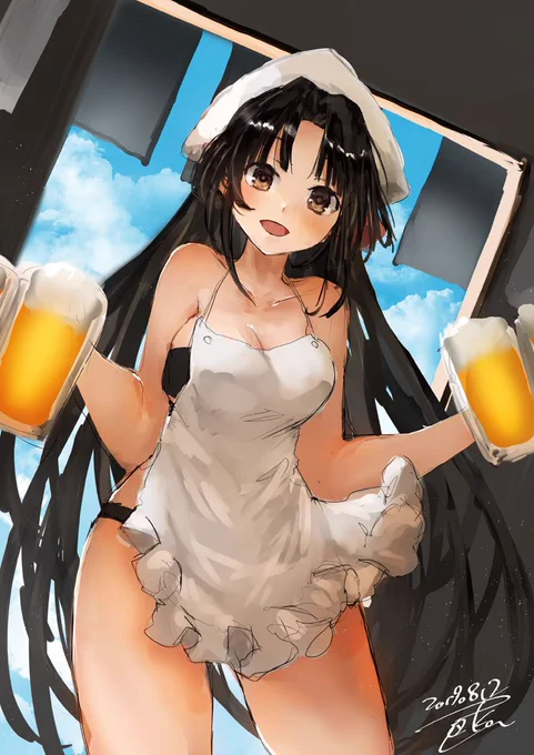 コミケお疲れ様でしたー🍻
#艦これ版深夜の真剣お絵描き60分一本勝負 
#艦これ版真剣お絵描き60分一本勝負_20190812 