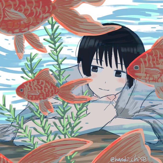 #APHワンドロ版深夜創作60分一本勝負
@Hetalia_1daw 

初参加です!
菊で「金魚鉢」 