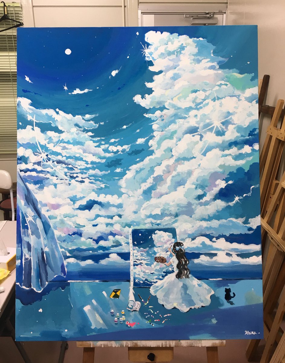 名作 月 雲 模様 アクリル絵の具 絵画 タペストリ Guiacieneguilla Com 名作 月 雲 模様 アクリル絵の具 絵画 タペストリ Guiacieneguilla Com