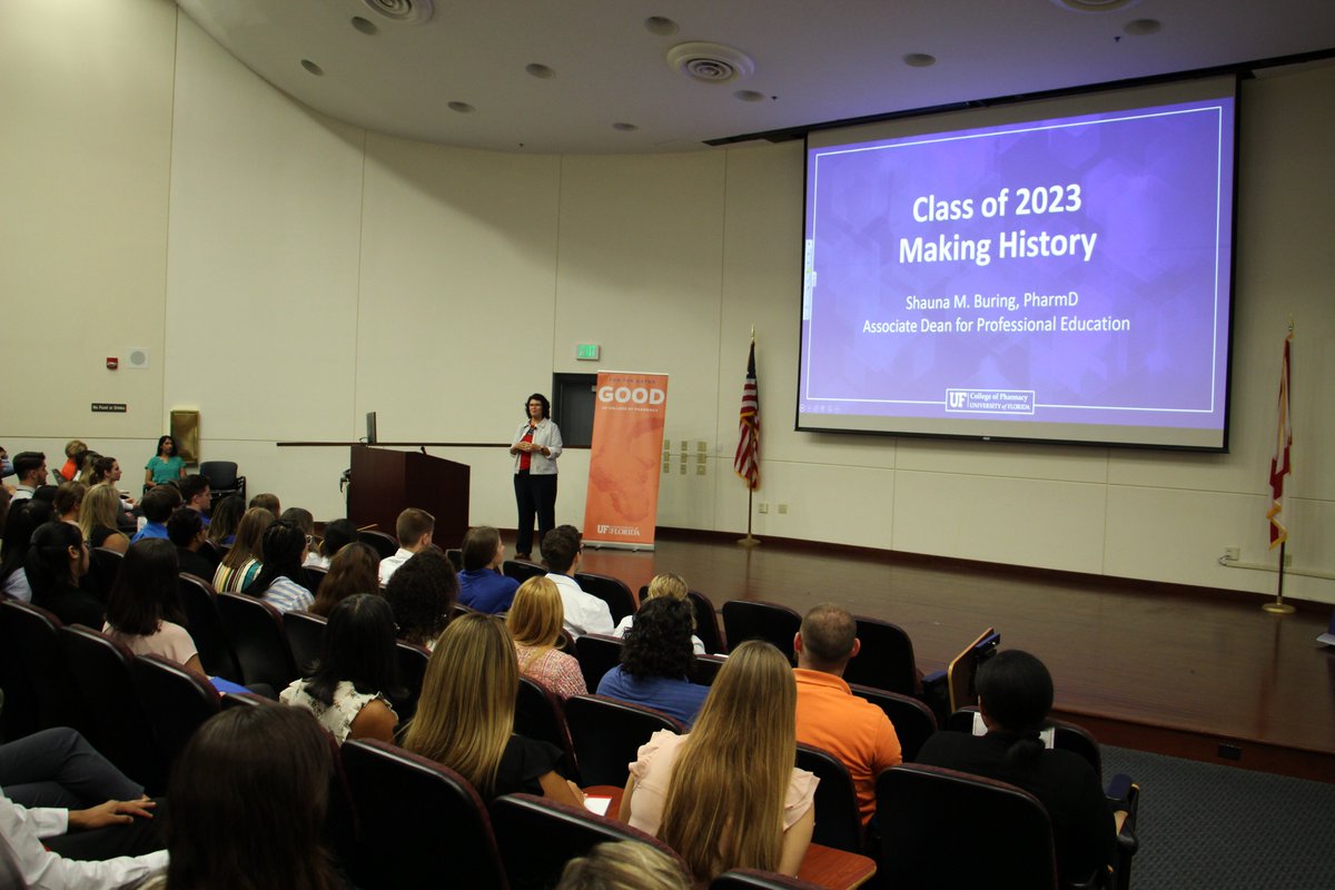 UFPharmacy's tweet image. The Class of 2023 is ready to make history at #UFPharmacy! In four years, these students will graduate during our college's centennial year.💯