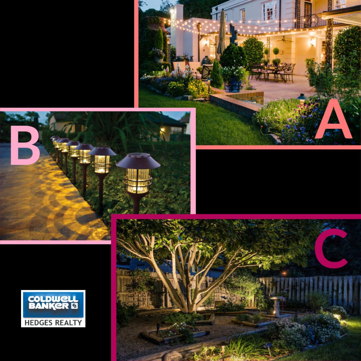 realty87's tweet image. Which outdoor lighting is calling your name!? 💡 A - String Lighting. B - Lantern Lighting. C - Placement Spotlights.

#BackyardLighting  #SummerNights