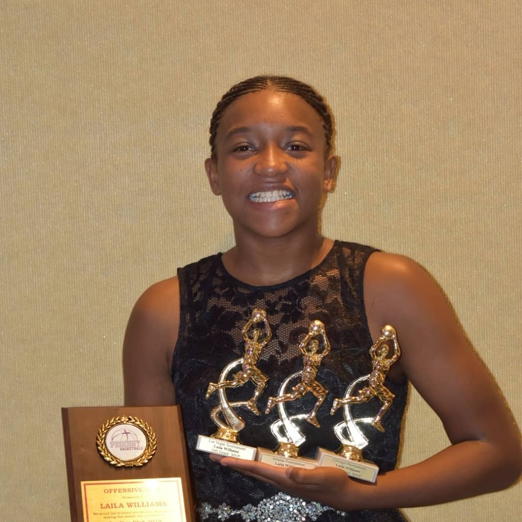 Laila23992's tweet photo. AAU Season is a wrap. Special thanks to @ProdigyBballFam for awarding me Offensive MVP of the Year & MVP for Las Vegas, Atlanta Nationals, and Chicago Tournaments. Shout out to my 16U teammates. You guys are the real MVP's. #Prodigyon3 https://t.co/qqkzh9ErFn