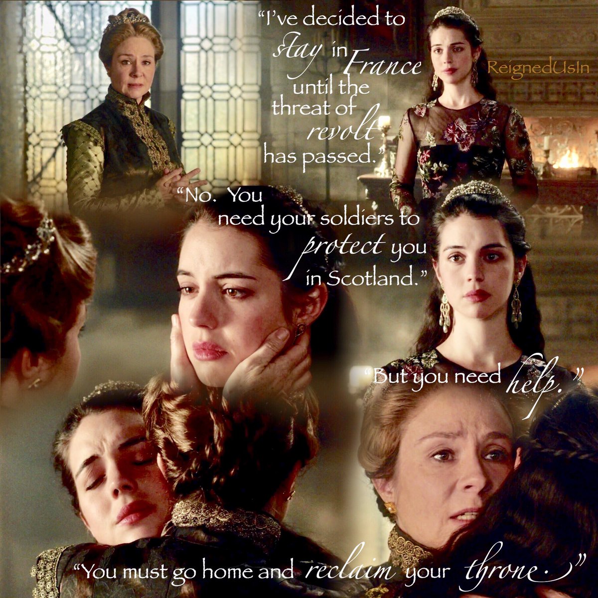 ReignedUsIn's tweet photo. “You must go home and reclaim your throne.” 😥 #matherine #timetogo #maryqueenofscots #catherinedemedici #meganfollows #adelaidekane #Reign Rewatch 3x15 https://t.co/sPrDYM2EBZ