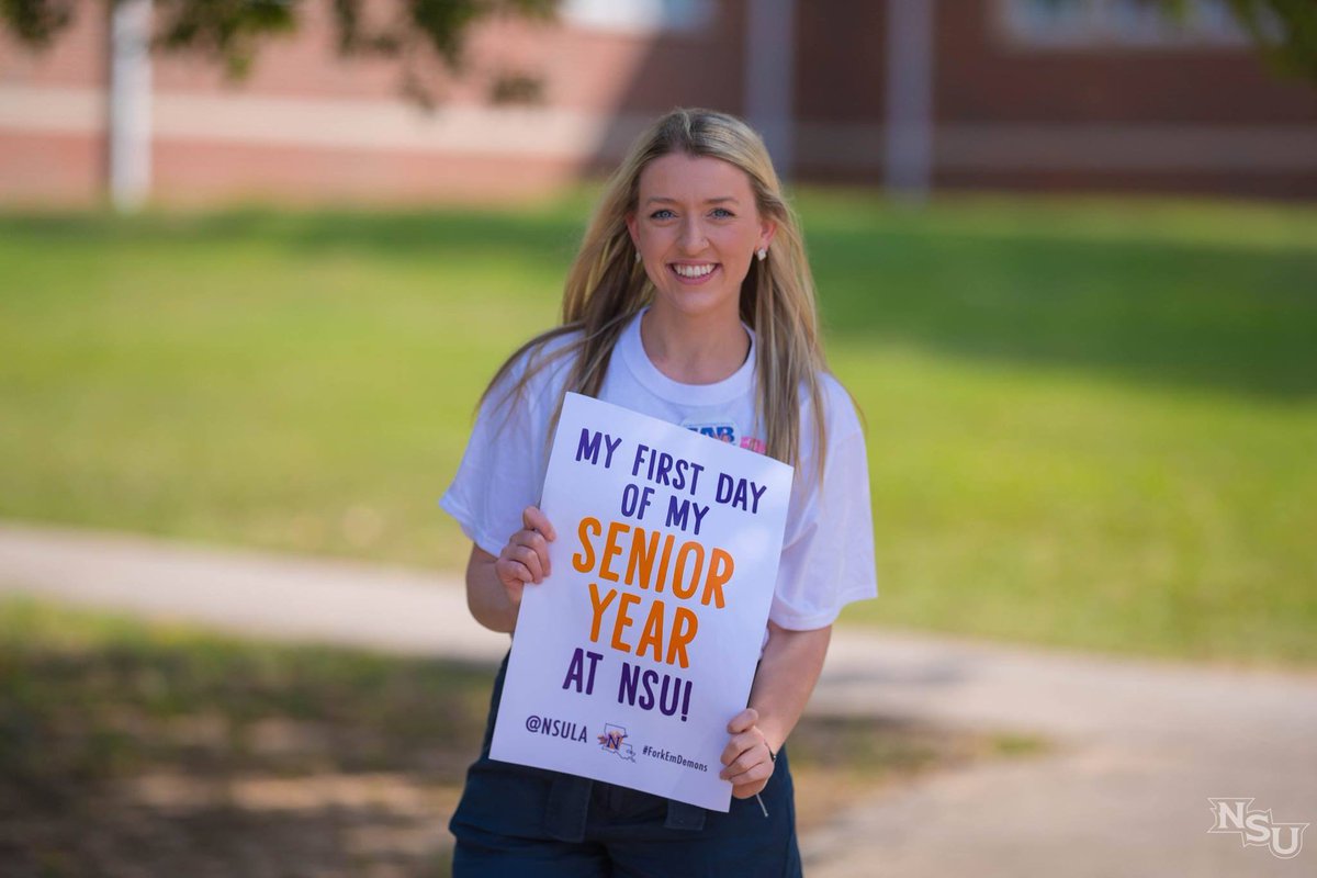 NSULA's tweet photo. Our first day of class is one week away!

Stop by the Kyser Brickway from 7:30-11 on Monday, August 19, to take your first day of school pics, &amp; pick up some free stuff!

🤘😈🔥 #ForkEmDemons https://t.co/OII1XaTDSY