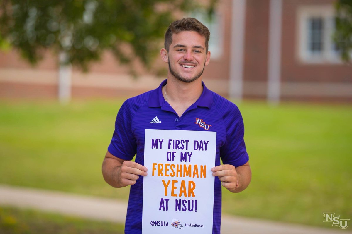 NSULA's tweet photo. Our first day of class is one week away!

Stop by the Kyser Brickway from 7:30-11 on Monday, August 19, to take your first day of school pics, &amp; pick up some free stuff!

🤘😈🔥 #ForkEmDemons https://t.co/OII1XaTDSY