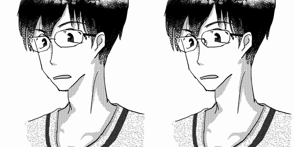 メガネキャラのノーズパッド(鼻当て)ありなし。
一度描くとない方に違和感を覚える……。
個人的にはあった方が好きだけど毎回描くのめんどくさそう(正直)。
セルフレームだと一体型だったりするよね。 
