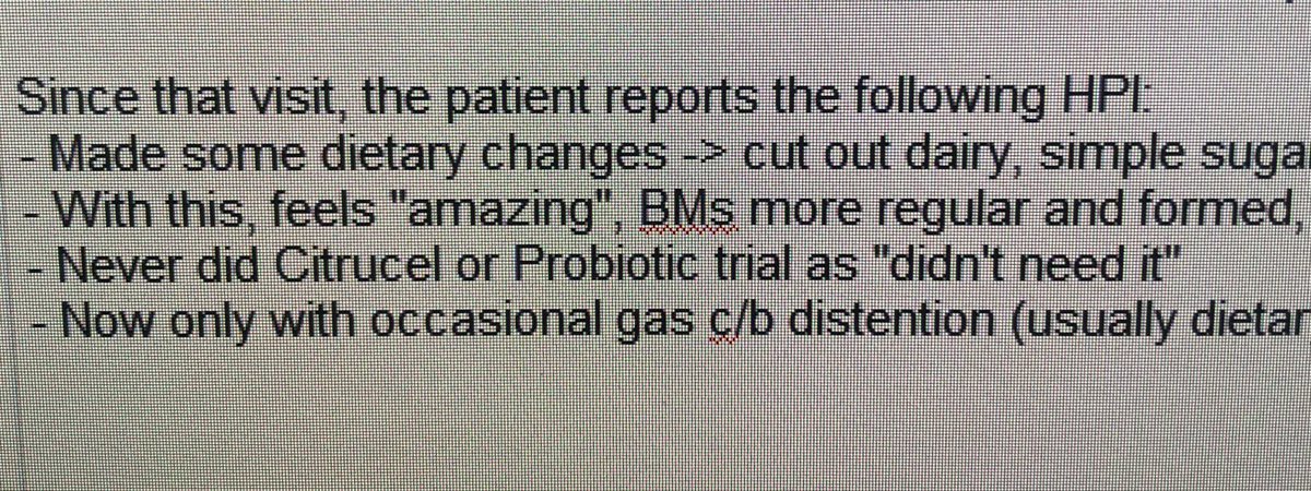 CNewberryMD's tweet photo. Coming off high of #Freston2019 - first patient this AM with near resolution of sx with #diet with no meds needed!  ‘Doc, I never knew what I ate made me feel this way, and no one has ever mentioned it before!’ #nutritionwin https://t.co/ucig7gNbs6