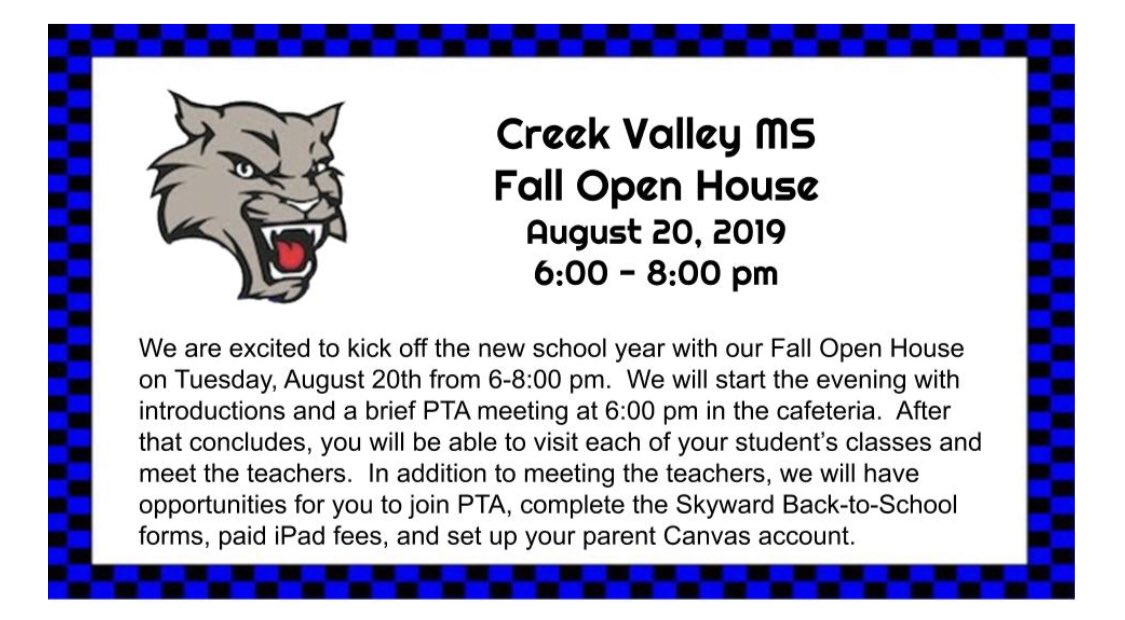 Creek Valley Middle School PTA tweet media