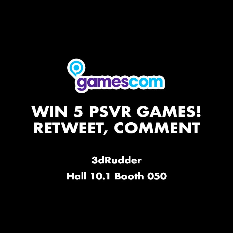 3dRudder's tweet image. #GIVEAWAY 5 PSVR GAMES: As part of our participation at Gamescom 2019, we are feeling generous at 3dRudder! Retweet/comment this post and try to be among the 5 lucky players to win a #PSVR game!! Draw on Monday, 19th August 2019. GO!!