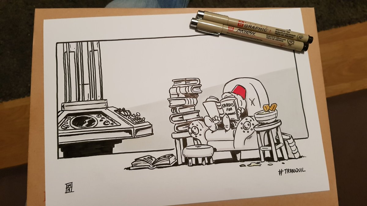 _Art_By_Steve_'s tweet image. A throwback to #Inktober2018 for #MattSmithMonday 

#DoctorWho #TARDIS #Inktober #Fez #Fishfingers #Custard