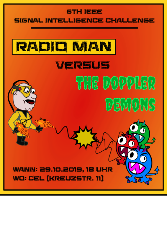 ieee_ka's tweet photo. Nur noch wenige Wochen bis zur 6. IEEE SB KA Signal Intelligence Challenge! 

Zeigt als Radio Man, was ihr könnt, besiegt die Doppler Demons und gewinnt tolle Preise!

Alle Infos wie immer auf https://t.co/25bSRB7WxM! https://t.co/Fdr1No0QI6