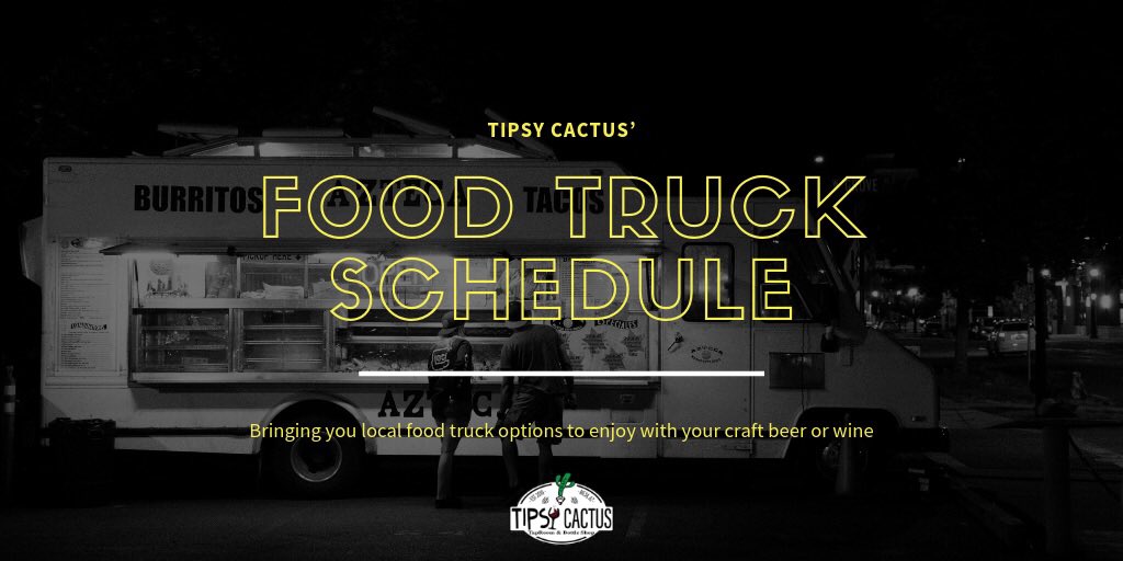 tipsycactus's tweet photo. Check out this week’s Food Truck schedule: 👇🏽👇🏽👇🏽
https://t.co/GxtFBkIysE

#TipsyCactus #FoodTrucks #Foodie #OnTheGo #StreetFood #CraftBeer #LiquidOfTheGods #Local #DrinkResponsibly #AzBeerEnthusiasts #Bar #Friends #BeerNerd #Mesa #Arizona https://t.co/Nua2n0SRqU