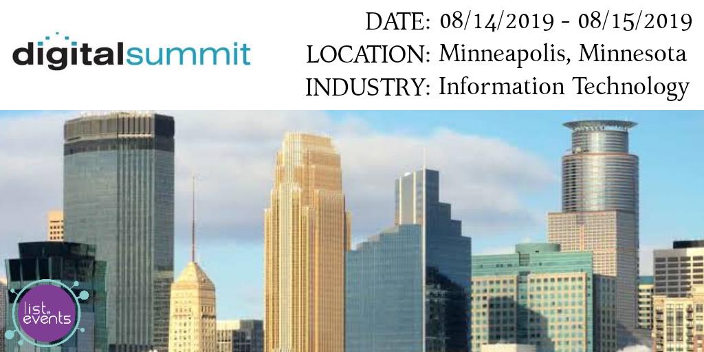 listevents1's tweet photo. The Digital Summit Minneapolis will take place in mid-August. This summit will have the best in digital marketing assembled to share knowledge and talk about the evolving trade. Read here- https://t.co/HRufX7yrPf

#listevents #event #conference #usa #minneapolis #digital #summitt https://t.co/eD8y6mkicO