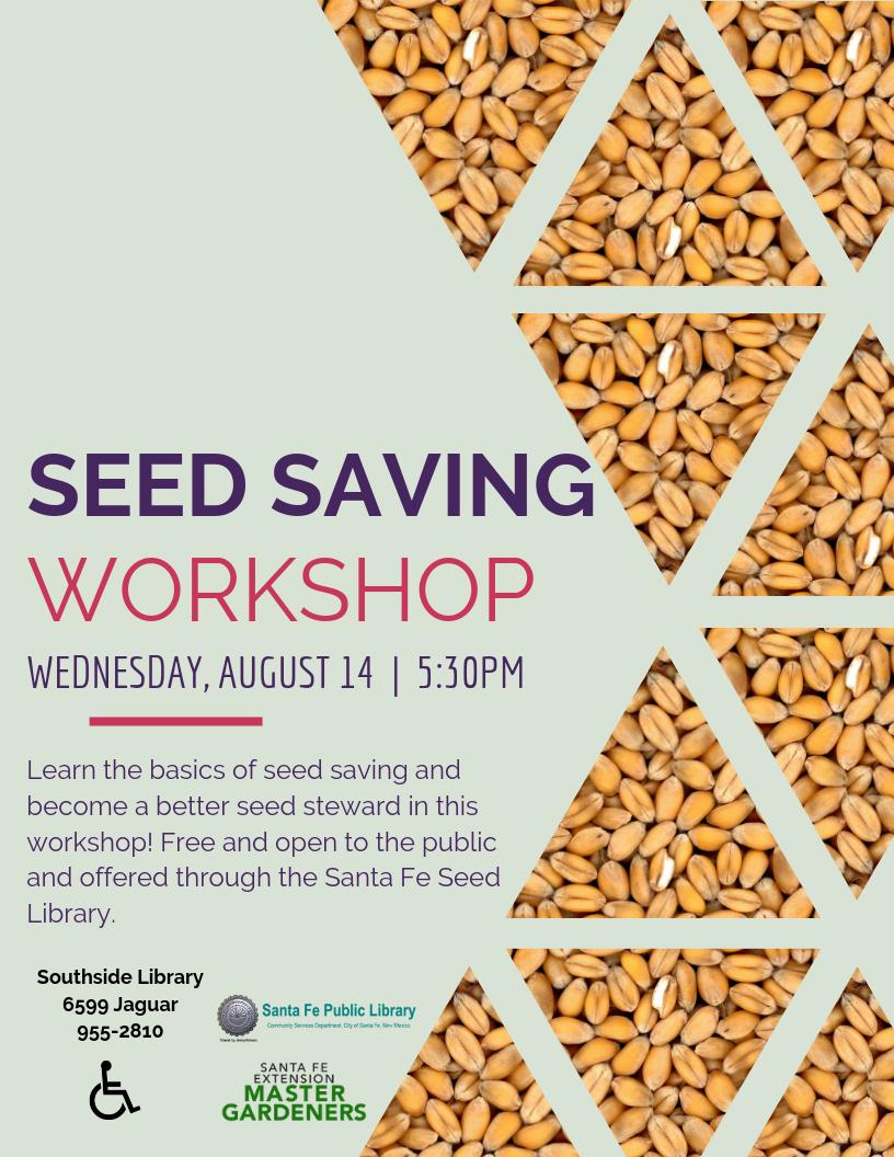 sfpl's tweet photo. Seed Saving Workshop! #SantaFeSeedLibrary #SouthsideLibrary @SeedTherapy https://t.co/zDXHDeLaF7