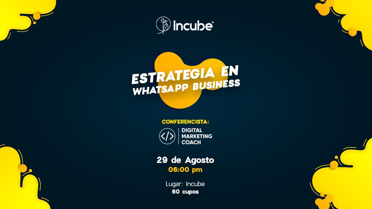 GlobalIncube's tweet photo. ¿Sabías que WhatsApp puede ser una de las herramientas más poderosas para el de marketing de tu negocio? En este evento te enseñaremos cómo potencializar esta app. 
Solo hay 60 cupos disponibles, reserva el tuyo en el siguiente link https://t.co/POBO2iCyWn https://t.co/vwlyKpLJdd