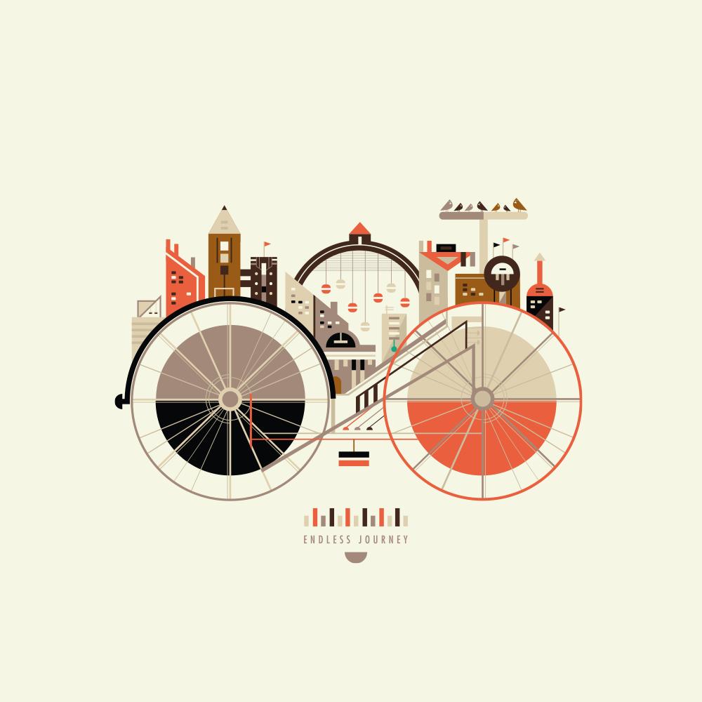 Throwback to a series of illustrations I developed promoting cycling as an alternative means to travel. #cycle #illustration