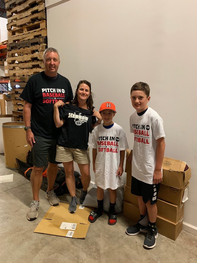 RHAM Youth Baseball out of Connecticut collected some gear and the Sandberg family made the drive to our warehouse to deliver it! Thank you RHAM Youth Baseball and Sandberg family!