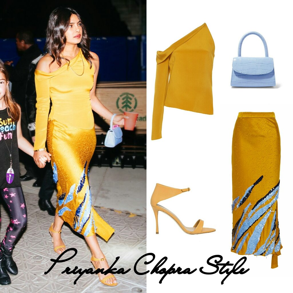 PChopraStyle's tweet photo. 2nd June, 2019 - @priyankachopra attended @iHeartRadio's #WangoTango concert wearing :
• @cushnie top ($785) and skirt ($1705) from their Pre-Fall '19 collection
• #byFAR micro croc bag in blue (out of stock)
• #CharlesAndKeith front buckle heels in mustard ($49) https://t.co/qkbFoVt7kU