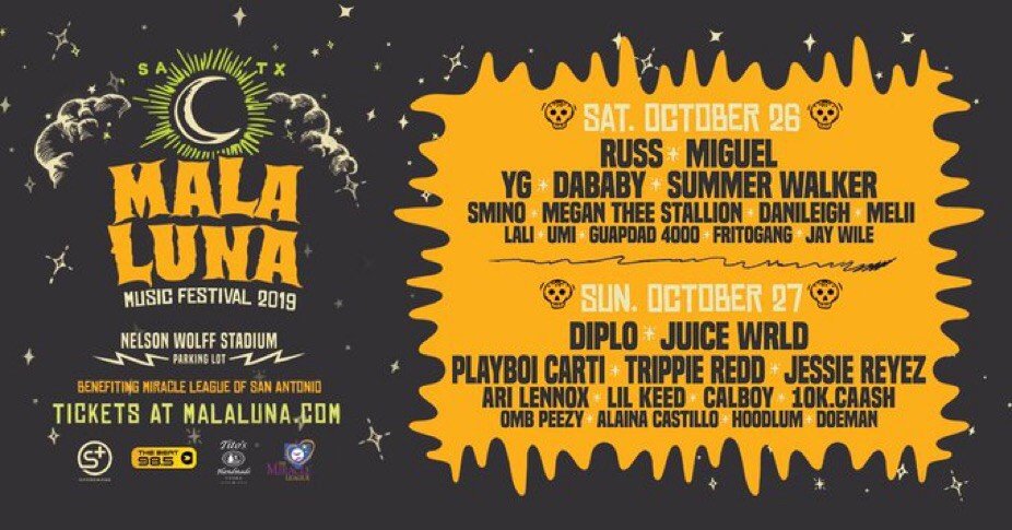 PPLZeardrum's tweet photo. I got Mala Luna 2-day passes for sale!!
$110 each NO SERVICE FEES
WILL DELIVER ANYWHERE IN ATX
#malaluna2019 #sanantonio #musicfestival #dababy #miguel #diplo #juicewrld #YG https://t.co/cPW8WPMg5r