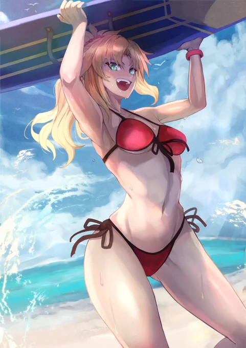 暑い夏には水着モーさんが一番効く
#FGO #FateGrandOrder  #モードレッド 