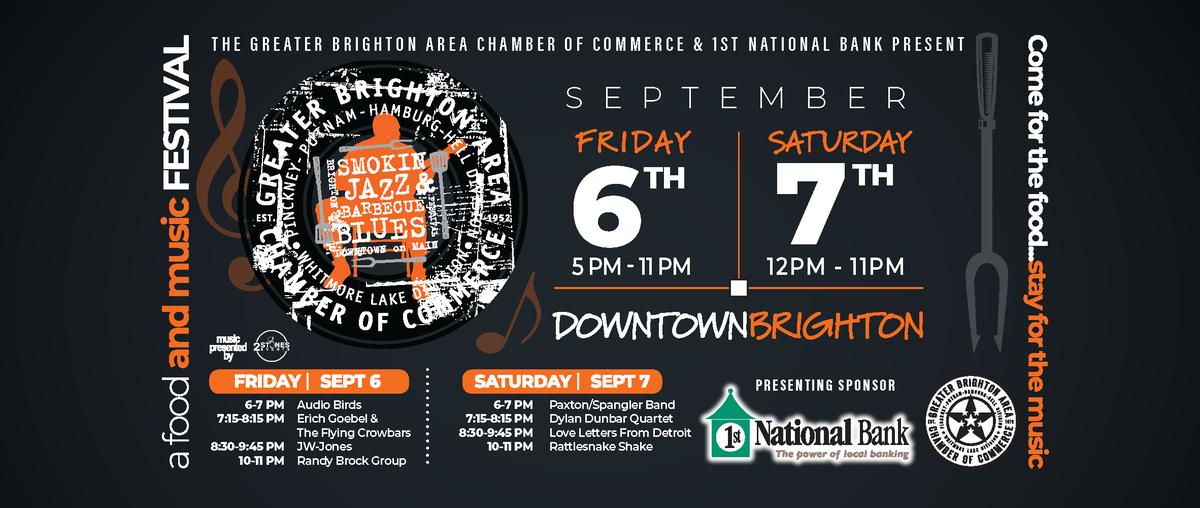 Our 14th annual Smokin’ Jazz and Barbecue Blues Festival is happening on September 6 &amp; 7! Come join us for all the festivities which include, smokin’ barbecue, jazz &amp; blues, drinks, and more. #GBACOC #BBQ #SmokinJazz
Thanks to our presenting sponsor First National Bank!