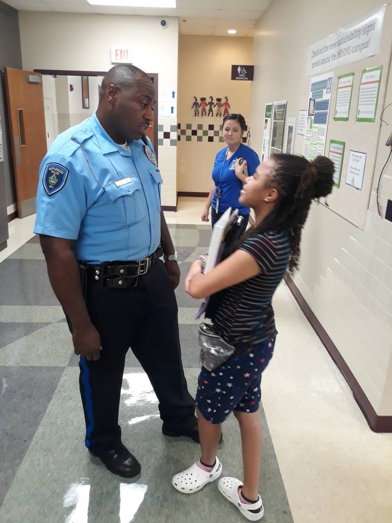 So excited to have Officer Hall back with us as our school resource officer.