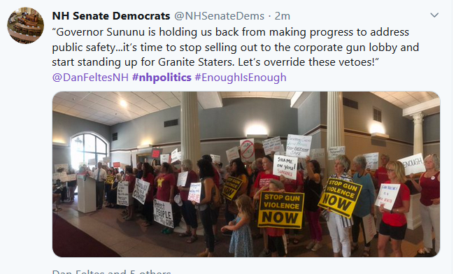 Conservativeind's tweet photo. The party that is home to VIOLENT #AssaultReps wants MORE women to be DEFENSELESS victims with Bloomberg's #guncontrol Democrats are easily bought and paid for but Granite Staters are NOT #NHpolitics https://t.co/QODyXKukbH