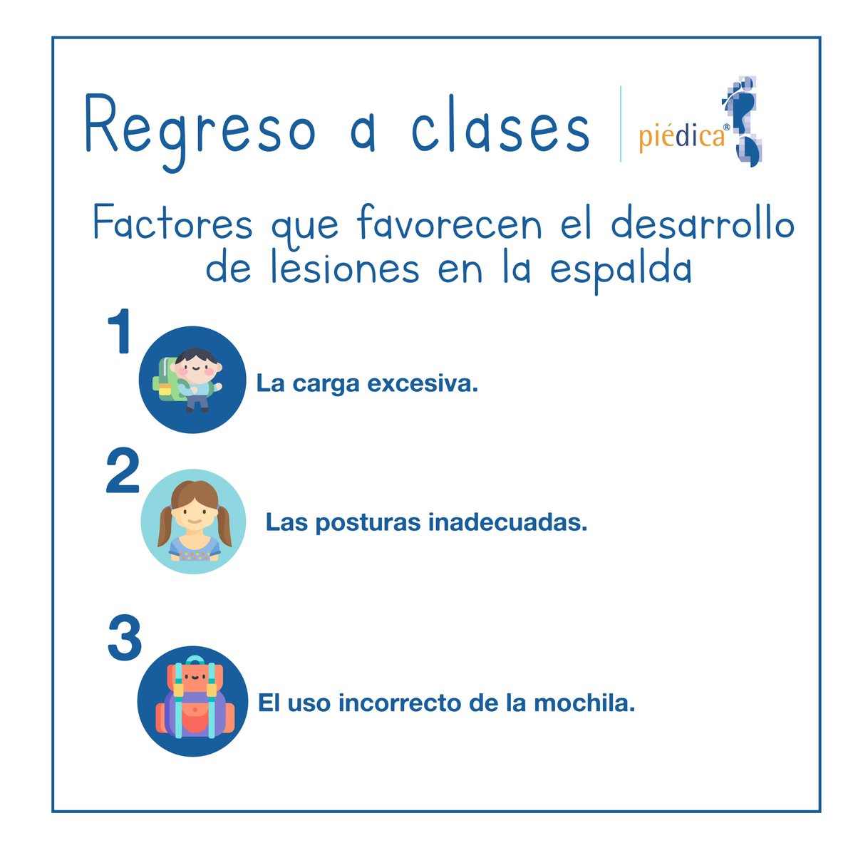 #Piédica ¡De regreso a clases! ¡Cuida la espalda de tus niños! #backtoschool #RegresoAClases2019 #niñosmexico