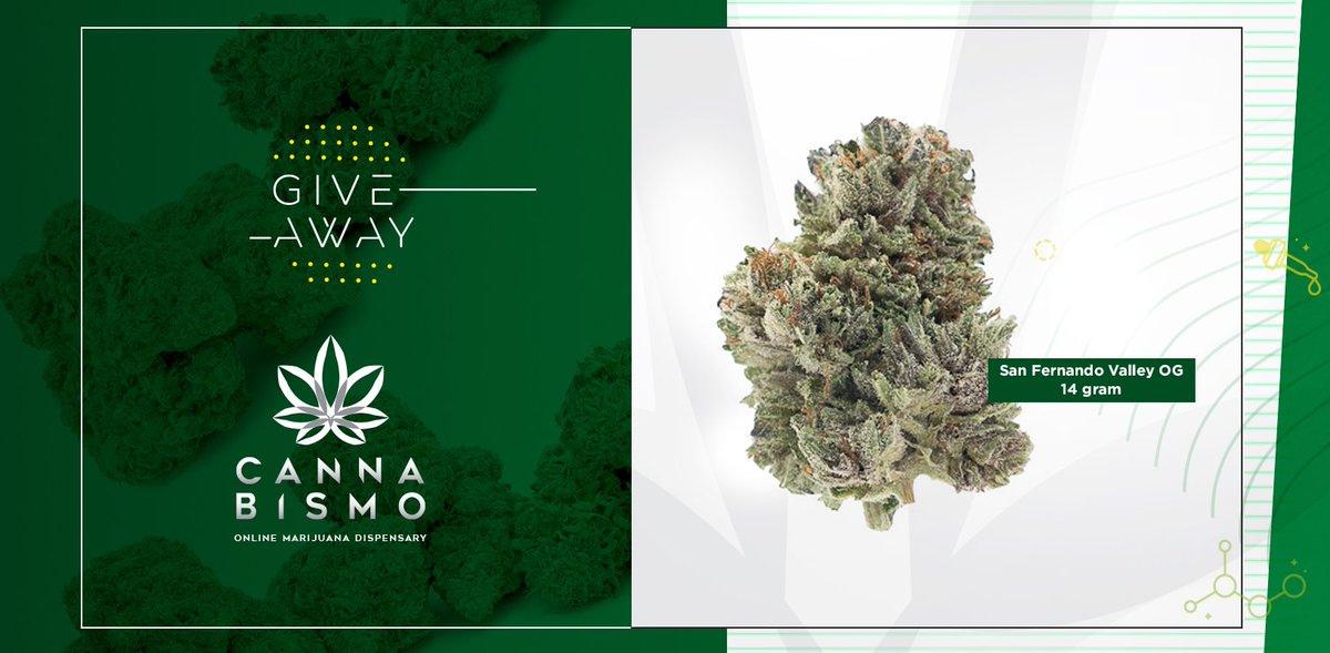 officialcbismo's tweet photo. It's #CannabismoHappyMonday Giveaway! Our grand prize this week will be:
San Fernando Valley OG — 14 gram

ReTweet+Like to #WIN. Draw every #CannabismoHappyMonday
Browse our shop: https://t.co/ElySqZbUN8 https://t.co/y3bzYquzCs