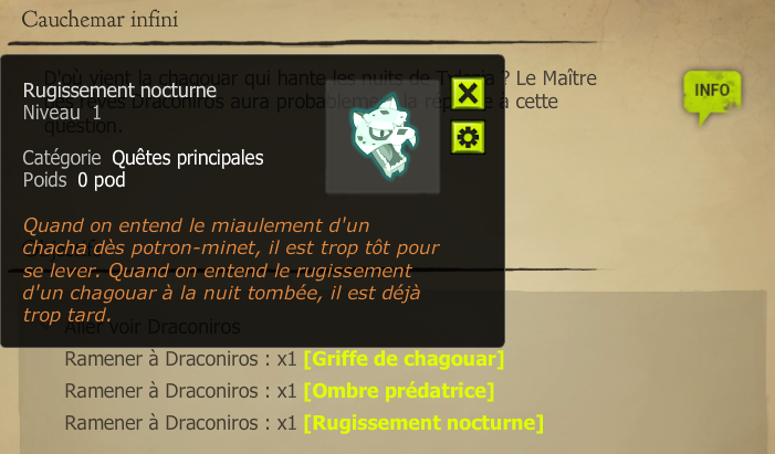Après un drop à 0.3% sur des boss 200, 74 Salles 200+ et toujours pas de Rugissement nocturne. C'est quelle genre de quête que vous nous avez pondu là <a href="/DOFUSfr/">DOFUS</a> ??