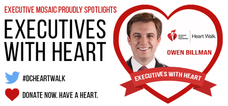 HeartOfGWR's tweet photo. Thanks @ExecutiveMosaic for featuring #ExecutivewithHeart and 2020 #DCHeartWalk Chair Owen Billman from #BlakeRealEstate in your newsletter!  @GovConWire #GWRisWhy #HeartHealth #FightHeartDisease https://t.co/gDnqQfybYy